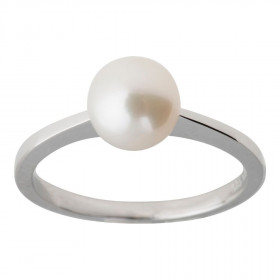 14kt hvidgulds ring med perle fra Nordahl Andersen
