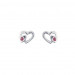 Sølv øreringe med hjerte og pink zirkon fra Aagaard.
