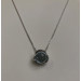 Sølv halskæde med zirkoner og blå topas
