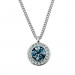 Ada halskæde i sølv med en flot blå Swarovski krystal fra Dyrberg/Kern