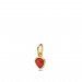 Heartdrop vedhæng i guld med en rød koral fra Izabel Camille.